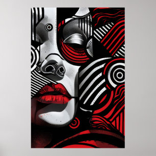 Abstrakte Frauen konfrontieren Poster