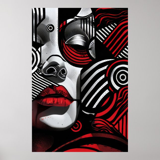 Abstrakte Frauen konfrontieren Poster (Vorne)