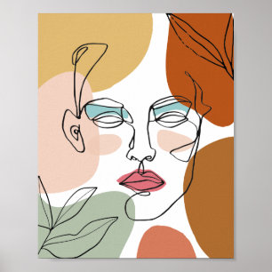 Abstrakte Frauen sehen sich modernen Kunstdrucken  Poster