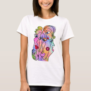 Abstrakte Frauen sehen Stimmungen gegenüber - Mal T-Shirt