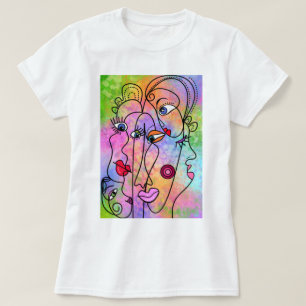 Abstrakte Frauen sehen T - Shirt Moderne Stilmaler