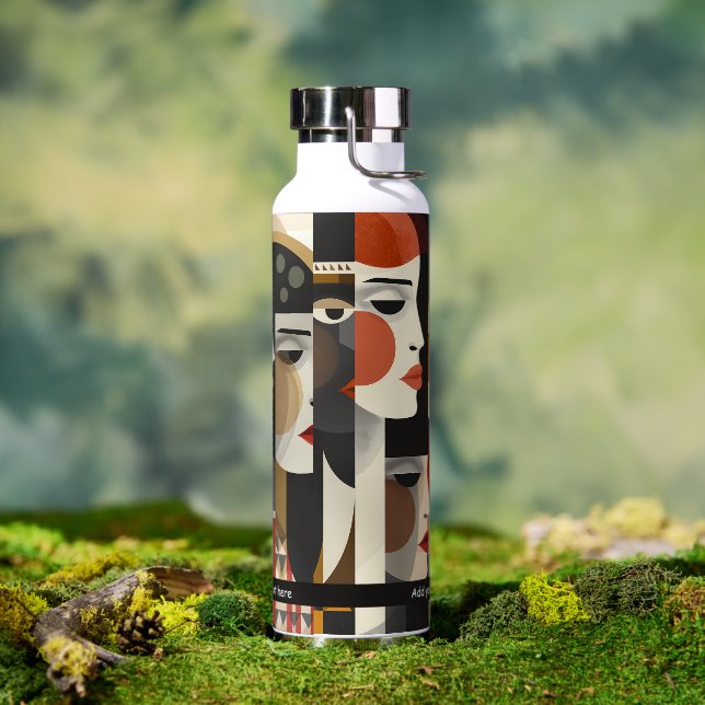 Abstrakte Frauen stehen künstlerischen Illustratio Trinkflasche (Außenbereich)
