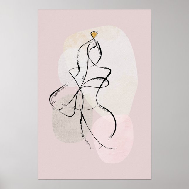 Abstrakte Frauenkunst, Eine-Linie-Skizze Poster (Vorne)