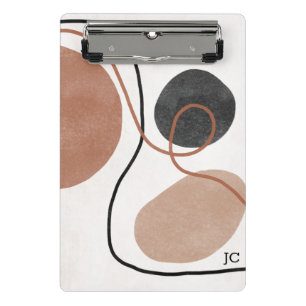 Abstrakte Freeform-Formen - braun und schwarz Mini Klemmbrett