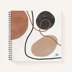 Abstrakte Freeform-Formen - braun und schwarz Notizbuch