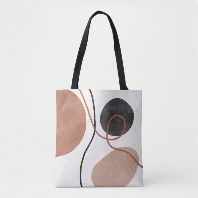 Abstrakte Freeform-Formen - braun und schwarz Tasche (Vorderseite)