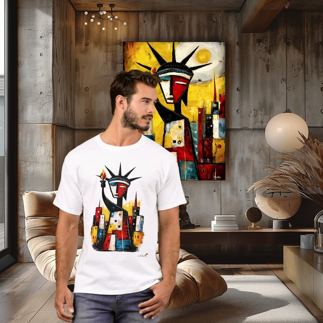 Abstrakte Freiheitsstatue | Moderner Expressionism T-Shirt (Von Creator hochgeladen)