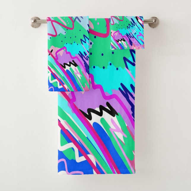 Abstrakte Frühjahrslandschaft Badhandtuch Set (Insitu)