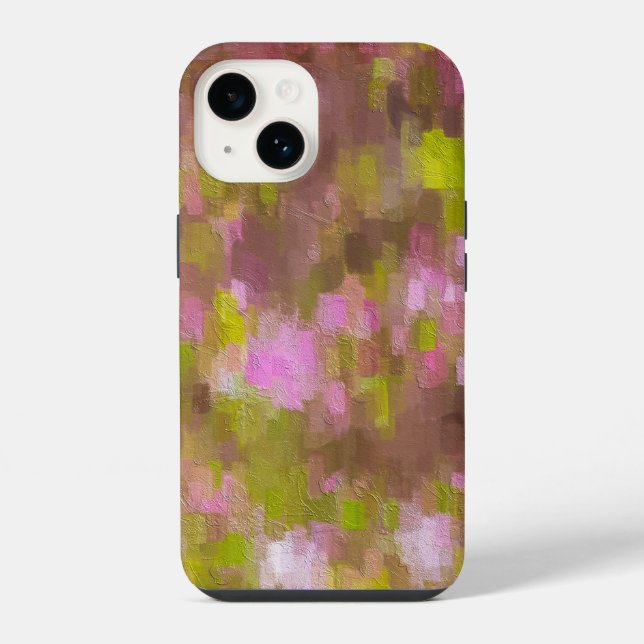 Abstrakte Frühlings-Pinke iPhone 14 Hülle (Rückseite)
