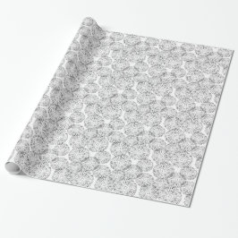 Abstrakte Frühlingsblumen in Schwarz-Weiß Geschenkpapier