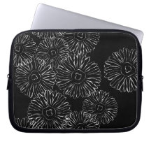 Abstrakte Frühlingsblumen in Schwarz-Weiß