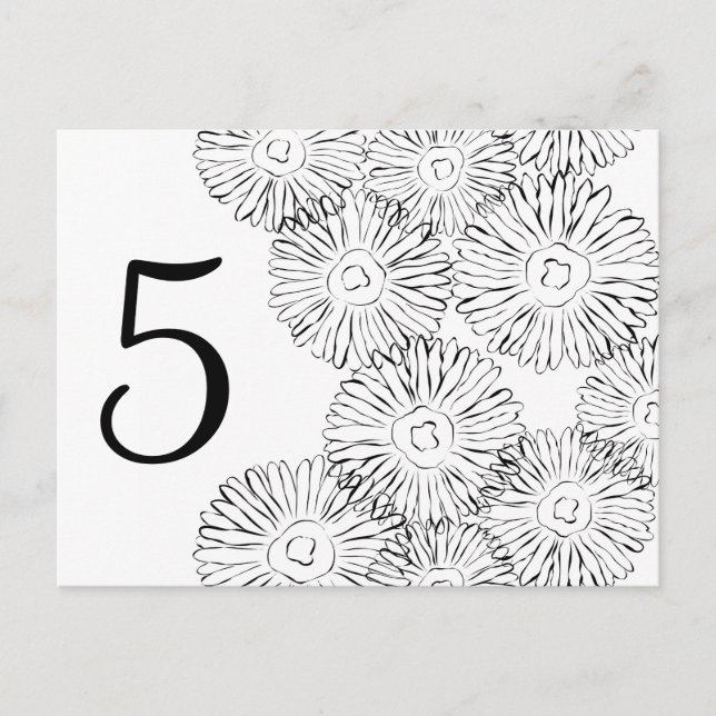 Abstrakte Frühlingsblumen in Schwarz-Weiß Postkarte (Vorderseite)