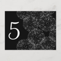 Abstrakte Frühlingsblumen in Schwarz-Weiß