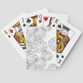 Abstrakte Frühlingsblumen in Schwarz-Weiß Spielkarten