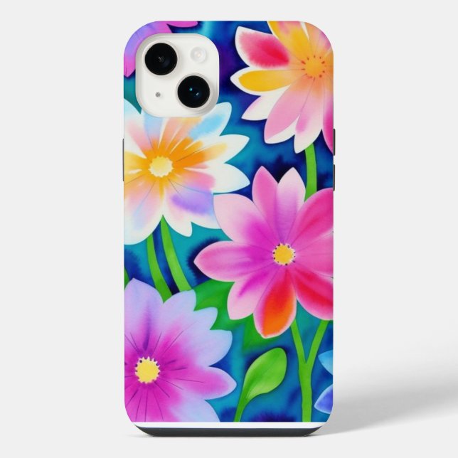 Abstrakte Frühlingsblumen iPhone 14 Plus Hülle (Rückseite)
