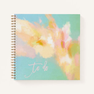 Abstrakte Frühlingsfarbe Aqua und rosa Notebook Notizbuch