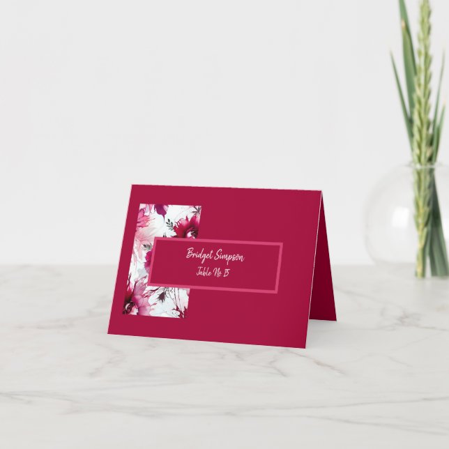 abstrakte Fuchsia Rose Hochzeitskarte Dankeskarte (Vorderseite)