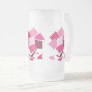 Abstrakte Fuchsie-Blume Mattglas Bierglas