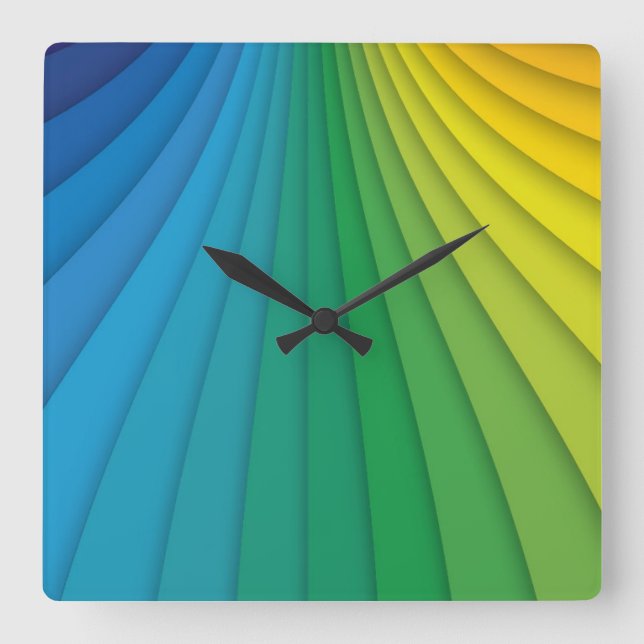 Abstrakte Führungsschienen Quadratische Wanduhr (Vorderseite)
