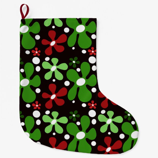 Abstrakte funky Blume Weihnachten Strumpf Großer Weihnachtsstrumpf (Vorderseite)