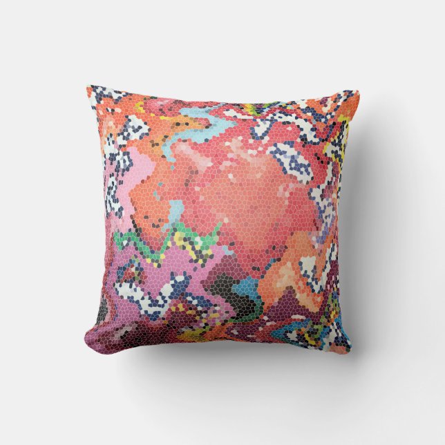 Abstrakte Funky Pink Pastelle Kissen (Vorderseite)