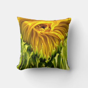 Abstrakte funky Retro-Sonnenblume, erschreckte Geo Kissen