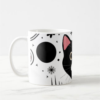 Abstrakte Funny Black Cat Kaffeetasse