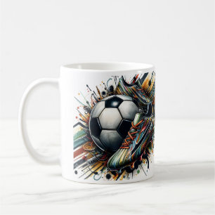 Abstrakte Fußballschuhe Kaffeetasse