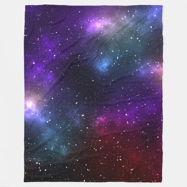 Abstrakte Galaxie-Konstellationen Digitale Kunst Fleecedecke (Vorderseite)