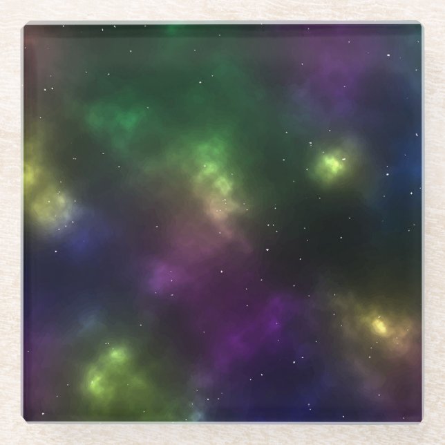 Abstrakte Galaxien-Konstellationen Digitale Kunst: Glasuntersetzer (Vorderseite)