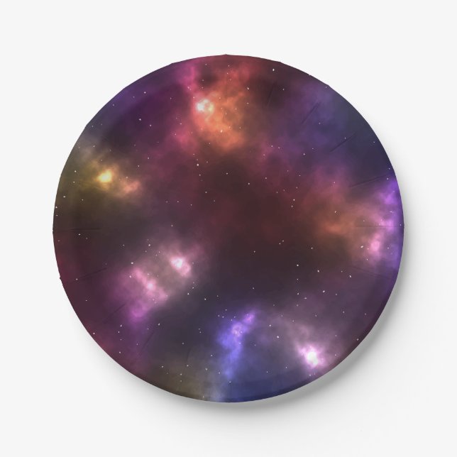 Abstrakte Galaxien-Konstellationen Digitale Kunst: Pappteller (Vorderseite)