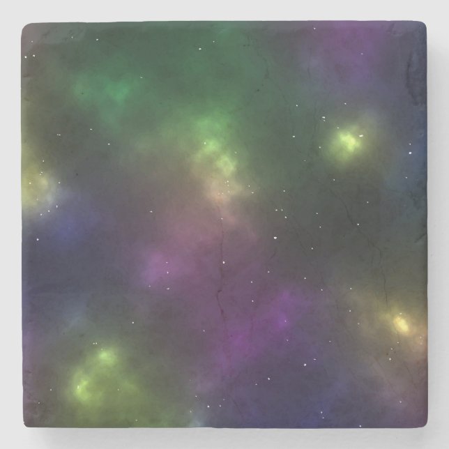 Abstrakte Galaxien-Konstellationen Digitale Kunst: Steinuntersetzer (Vorderseite)