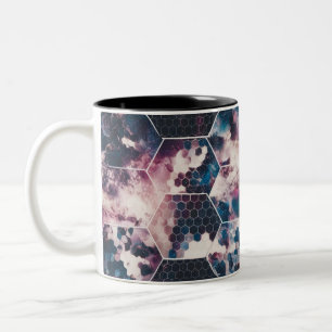 Abstrakte Galaxy Hexagon Zwei-Tone-Tasse - Moderne Zweifarbige Tasse