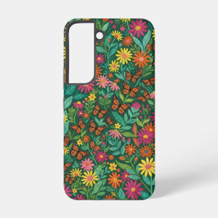 Abstrakte Gänseblümchen Schmetterlinge Samsung Hül Galaxy Hülle