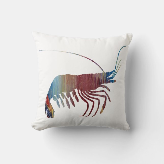 Abstrakte Garnele-Silhouette Kissen (Vorderseite)