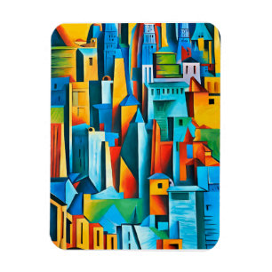 Abstrakte Gebäude Stadtbild Wolkenkratzer Kunst, D Magnet