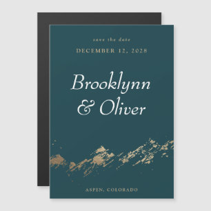 Abstrakte Gebirge dunkelgrün speichern das Datumsf Magnetkarte