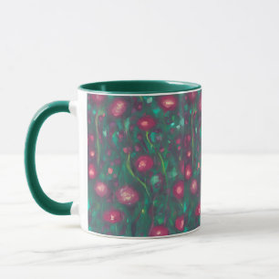 Abstrakte gedämpfte rote Rosen Tasse