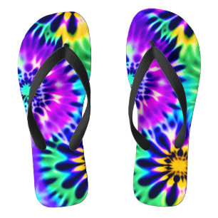 Abstrakte Gefärbte Krawatte Adire Muster Flip Flops