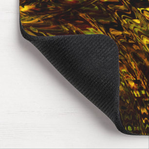Abstrakte gekrümmte Bänder in goldgrün und dunkels Mousepad
