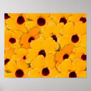 Abstrakte Gelbe Blume Art Foto Malerei Poster