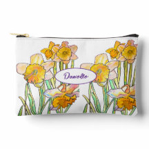 Abstrakte gelbe Narzissen-Blumen-Aquarell-Mädchen
