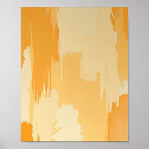 Abstrakte gelbe und cremige Pinselstriche Poster