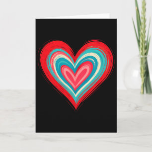 Abstrakte gemalte Herz-Valentinstag-Liebeskunst Karte