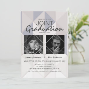 Abstrakte Gemeinsame Abschluss-2-Foto-Graduierungs Einladung