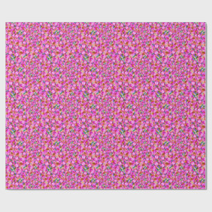 Abstrakte genähte rosa Blumen Geschenkpapier