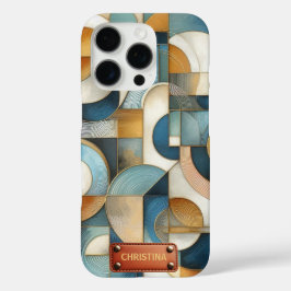 Abstrakte Geometrie des Blauen Goldes iPhone 16 Pro Hülle