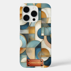 Abstrakte Geometrie des Blauen Goldes iPhone 16 Pro Hülle
