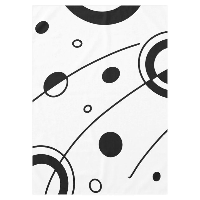 Abstrakte Geometrie in Schwarz und Weiß Tischdecke (Vorderseite)