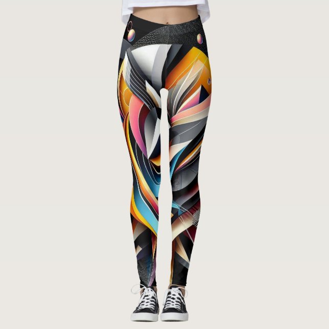 Abstrakte Geometrie Leggings (Vorderseite)